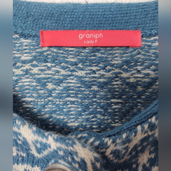 Graniph Japan Lady F Knit Long Cardigan Sweater Size Medium - Picture 7 of 14